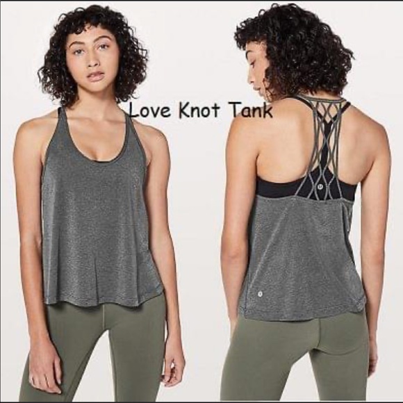 lululemon athletica Tops - Lululemon Love Knot Tank Heathered Black size 4